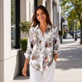 thumbnail image 2 of Women's Long Sleeve Button Down Shirt Casual Printed Blouse, 2 of 5