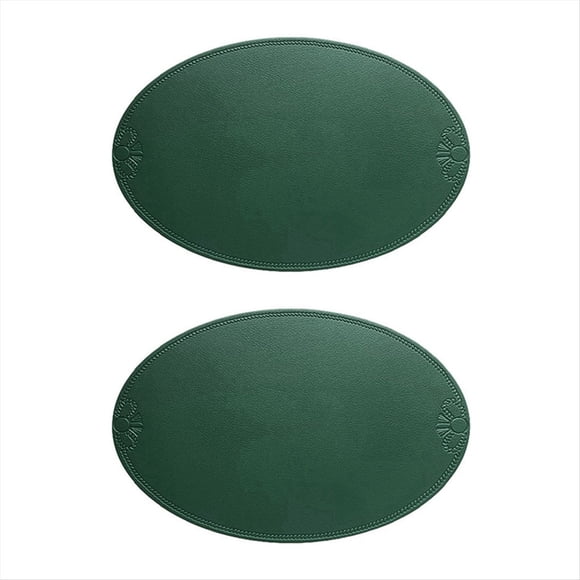 Mantel Individual Retro de Pu Estilo Francés Europeo Tapete Aislante Ovalado Impermeable y A Prueba de Aceite Tapete para Mesa de Comedor Occidental Hogar F