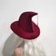 thumbnail image 1 of Sombrero de Bruja de Halloween con Cubrebocas de Encaje | Accesorio para Disfraz de Mago | Sombrero de Fiesta de Tafetán de Poliéster | Opciones: Negro, Azul y Rojo | 35,5 X 35,5 X 21 Cm, 1 of 6