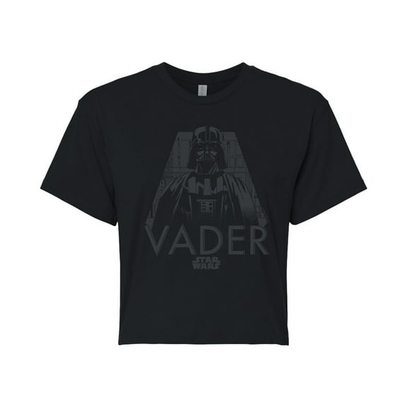 Star Wars - Grey Mono Darth Vader - Juniors Cropped Tee