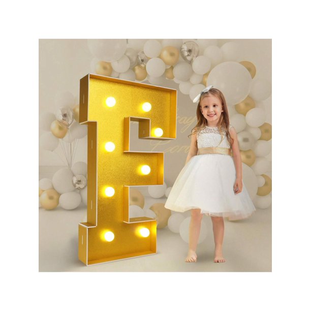 Imprsv 3FT Gold Marquee Light Up Letters & Numbers For Birthday Gold Party Decorations Large Gold Marquee Letters & Numbers For Baby Shower Wedding