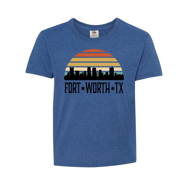 Fort Worth Texas Skyline Retro Youth TShirt