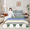 thumbnail image 4 of Homewish Modern Stripes Queen Comforter Set, Green Blue Gray Comforter Sets Queen, Gray Reversible, 3-Piece 1 Comforter and 2 Pillowcases, 4 of 6