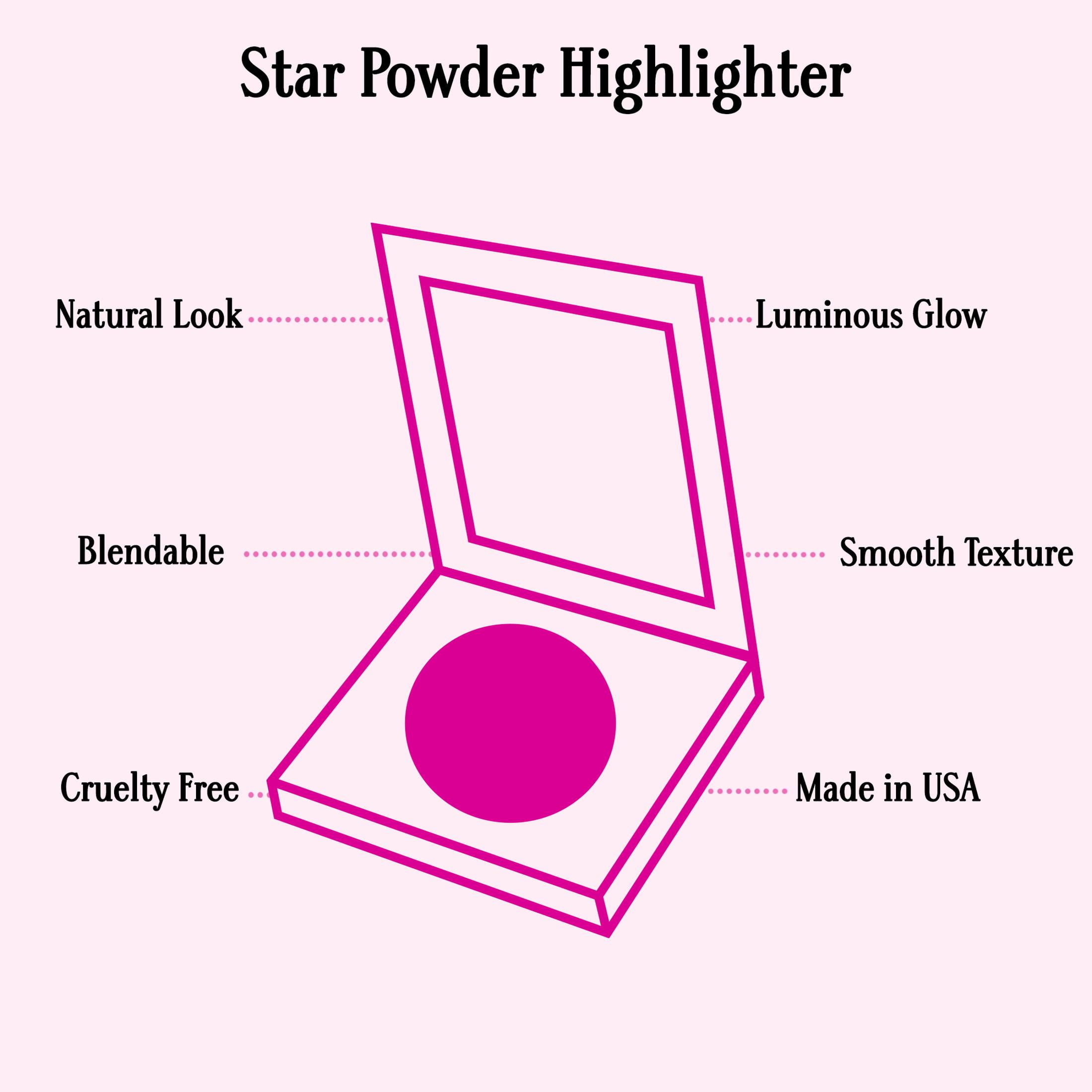 Gerard Cosmetics Star Powder - Pink Highlighter Makeup - Lucy