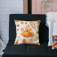 thumbnail image 4 of Throw Pillow Cover Fall Autumn Pumpkin Leaves Acorns Flowers Home Decor Pillowcase for Sofa 18x18 Inches, 4 of 6