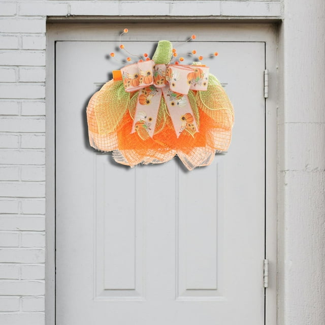 Guirnalda de calabaza de Halloween Decoraciones de Halloween Adornos colgantes Guirnalda floral de otoño Accesorios creativos para escaleras perfecl Corona de calabaza de Halloween