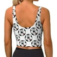 thumbnail image 3 of Haiem Happy Football Pattern Womens Sports Bra - U Neck Padded Low Impact Yoga Bra Workout Crop Top Gym Moisture-Wicking Workout Vest -Large, 3 of 9