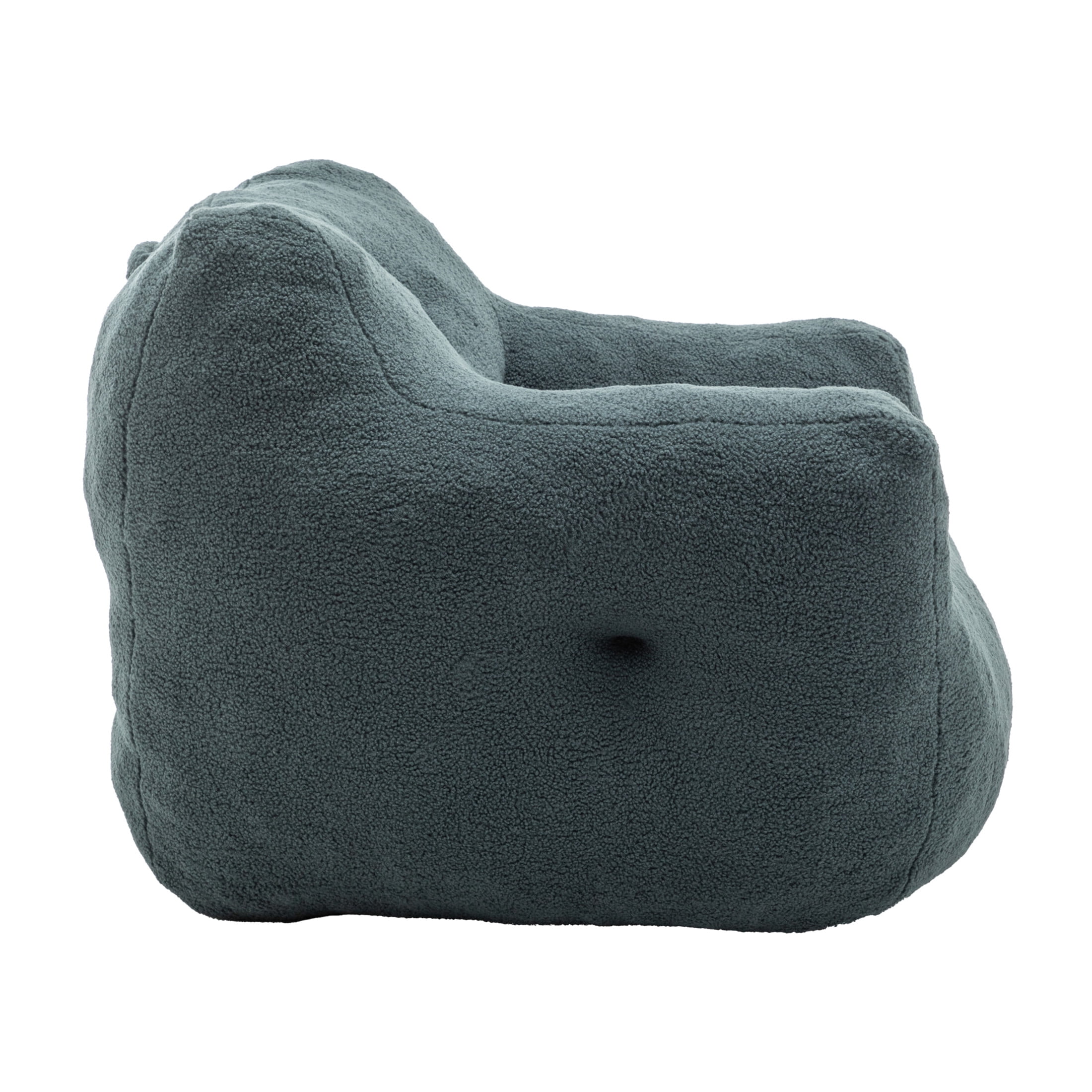Noble House Nexo Plush Stuffed Memory Foam Bean Bag Sofa, Large Comfy Lounger with Armrest for Living Room, Green