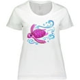 thumbnail image 3 of Inktastic Cute Pink Sea Turtle Women's Plus Size T-Shirt, 3 of 5