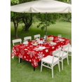thumbnail image 3 of Outdoor Tablecloth with Umbrella Hole and Zipper, Christmas Snowflakes Rectangle Table Cloth 54x80 Inch Waterproof Tablecloth, Winter Xmas Red White Picnic Table Cover for Patio Camping, 3 of 7