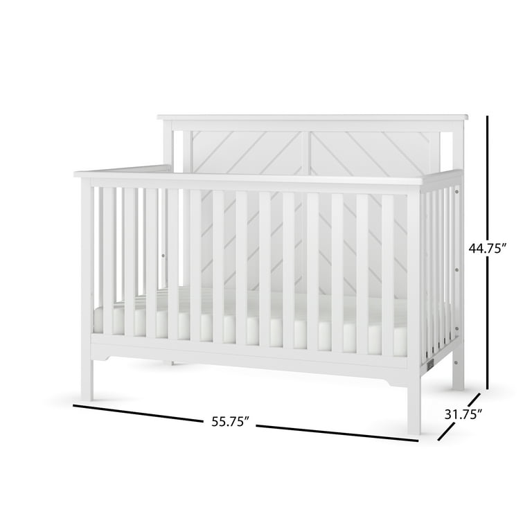 Forever Eclectic Hampton 4 in 1 Convertible Crib Flat Top