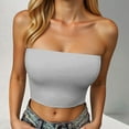 thumbnail image 2 of Tank Tops for Women,Fashion Strapless Tube Top Sleeveless Backless Bandeau Cropped Casual Comfortable Soft Basic Yoga Vest Tunic for Going Out,Camisole Tops for Women,Grey,L, 2 of 5