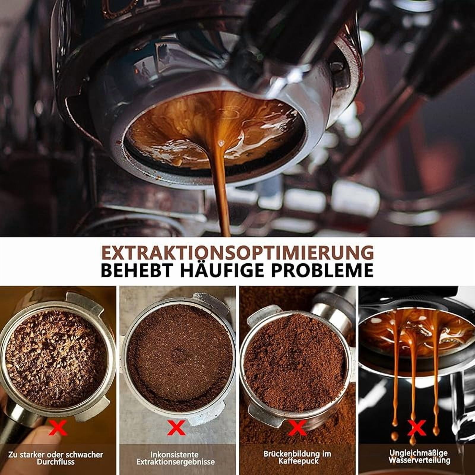 Davonpha 51mm Bottomless Portafilter 3 Ears, Davonpha Professional Espresso Portafilter 51mm compatible with De-longhi EC680, EC685 & EC885 Espresso Machine, Stainless Steel Basket and Walnut Handle