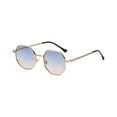 thumbnail image 2 of Gafas de sol cuadradas retro Qarigey UV400 metal hexagonales vintage Lentes azul, 2 of 6