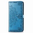 thumbnail image 3 of Galaxy Note 20 Ultra Case, Alltyech PU Leather Mandala Embossed Folding Stand Anti-scratch Folio Flip Credit Cards Slots Wallet Case Cover For Samsung Galaxy Note 20 Ultra, Blue, 3 of 10