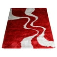 thumbnail image 5 of Rugsotic Carpets Hand Tufted Shag Polyester Eco-Friendly Area Rugs - 6'x9', Rectangle, Red White, Plain Solid Design, High Pile Handmade Anti Skid Rugs for Living Room, Bed Room K00003, 5 of 8