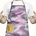 thumbnail image 2 of Purple Camouflage Military Aprons with Pocket Extra Long Aprons Waterproof Bib Aprons for Women Men Chef Cooking Aprons for Kitchen Cool BBQ Grilling, 2 of 7