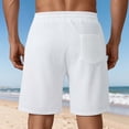 thumbnail image 5 of Mens Shorts Summer Casual Heavyweight Jacquard Elastic Waist Wide Straight Leg Beach Shorts with Pockets, 5 of 8