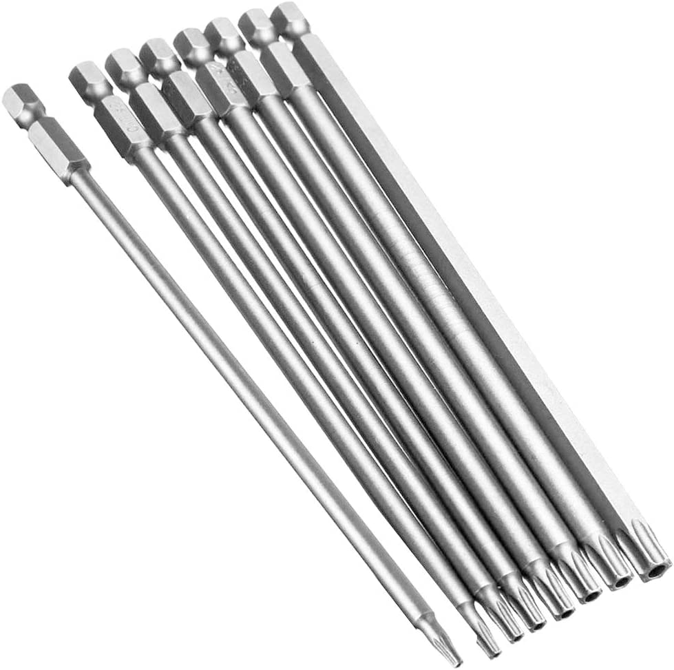 Torx Schraubendreher Bits Set - 8 Stück, T8 Bis T40, 150 Mm, Magnetisch, 6,35 Mm Hex Schaft