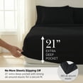 thumbnail image 3 of Southshore Fine Linens Vilano Pleats 4 Piece Extra Deep Pocket Sheet Set, 21-Inch Deep Pocket Bed Sheets with Flat Sheet and Pillowcases, Extra Soft Brushed Microfiber, California King, Black, 3 of 9