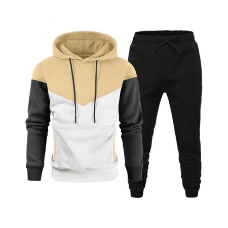 guisaled Men s Tracksuit Casual Soft Cozy Workout Jogging Sports Sweatsuits Long Sleeve Hoodies And Pants 2 Piece Outfits