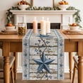 thumbnail image 2 of Table Runner 48 Inches Long for Kitchen Dining, Texas Star Navy Blue Dresser Scarf Farmhouse, Dining Table Decorations for Wedding/Parties, Farmhouse Vintage Art Wooden 13 x 48 In, 2 of 8