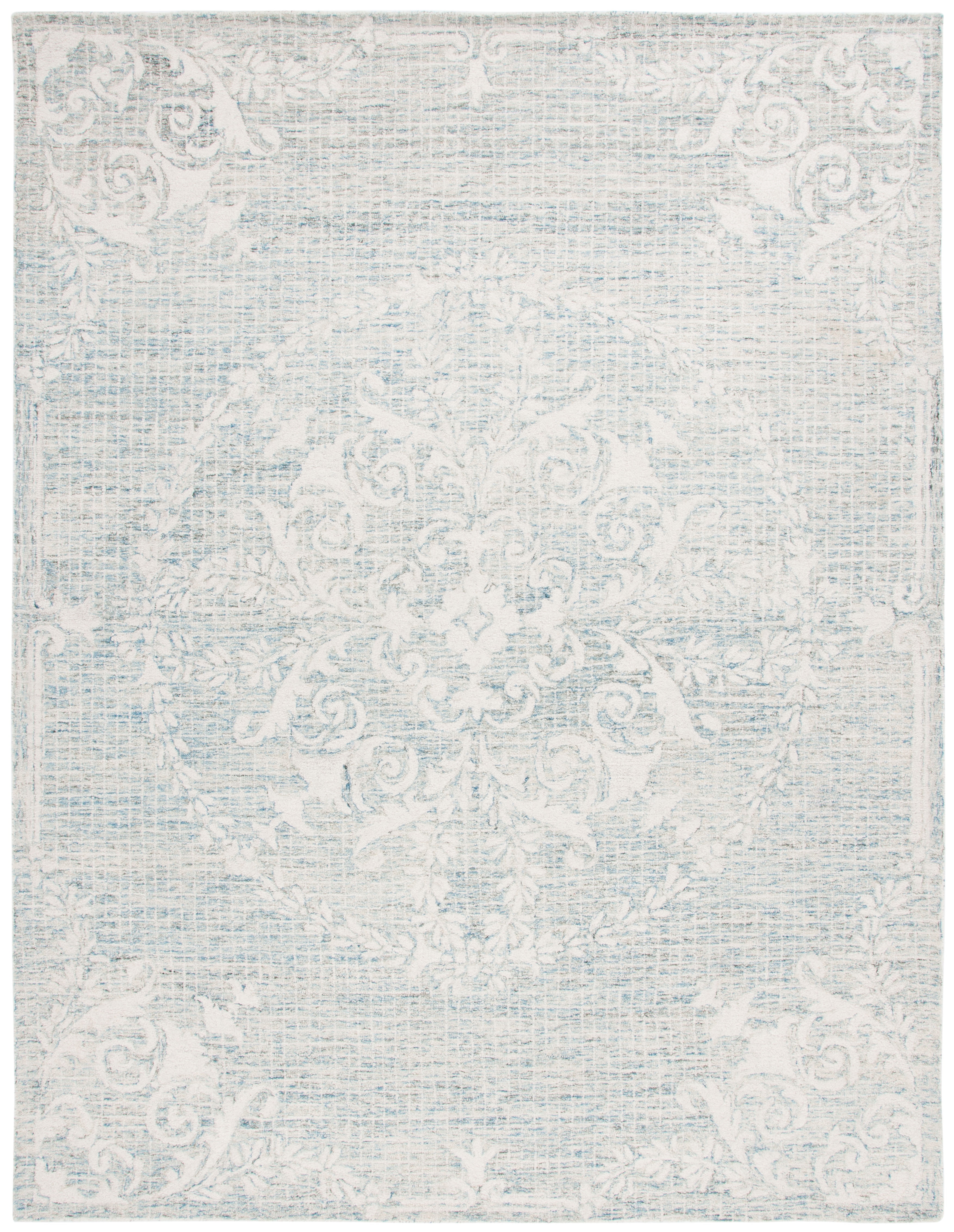SAFAVIEH Abstract Bryanne Floral Wool Area Rug, Light Blue, 8' x 10'