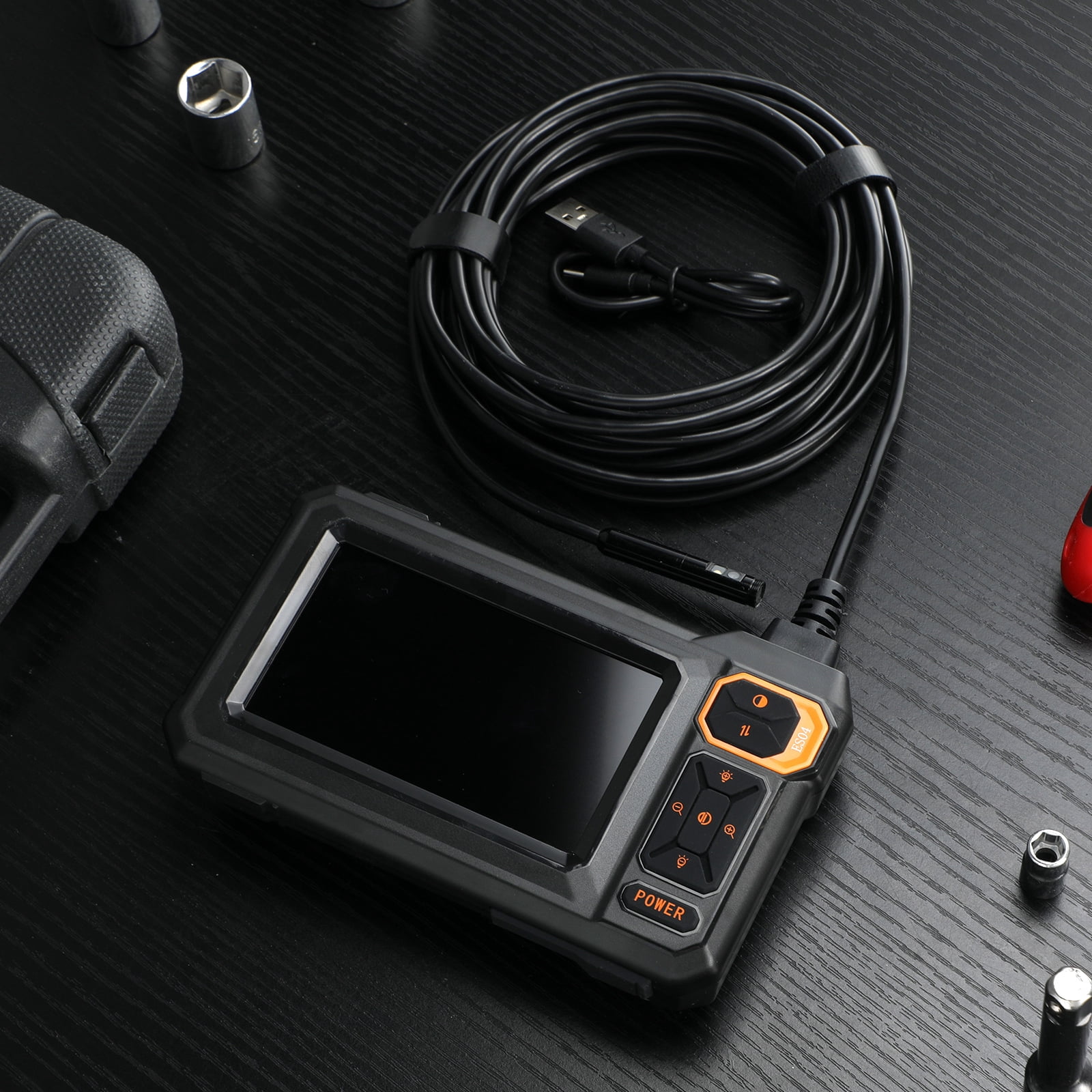 Endoscope Camera with Light, 4.3" Inspection Camera, 1920P HD Borescope with 8 LED Lights, IP67 Waterproof Snake Sewer Tools