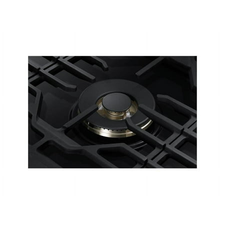 Samsung - 30" Built-In Gas Cooktop with WiFi and Dual Power Brass Burner - Black Stainless Steel