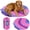 Pink Horizon, variant on Dog Travel Bed, Packable Bed for Travel and Road Trips, Machine Washable, Pink