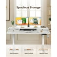 thumbnail image 6 of CHITOOMA 63″ x 28″ Electric Standing Desk with Drawers, Height Adjustable Gaming Desk with Monitor Stand & Storage Shelf, 4 Preset Heights for Home Office, White, 6 of 8