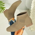 thumbnail image 4 of Mostsola Knitted Ankle Boots fo Women Low Heel Pointed Toe Sock Booties Casual Chelsea Boots, 4 of 8