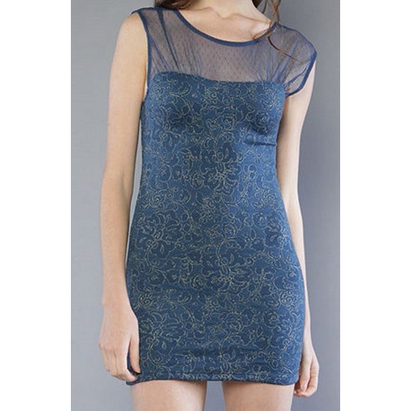 FREE PEOPLE Anthropologie Party DRESS Dragonfly Tight Fitting Bodycon MINI S
