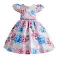 thumbnail image 2 of ZHUASHUM Child Girls Pageant Dress Party Fly Sleeve Flower Prints Wear Gown Dresses Pink,5-6 Years, 2 of 9