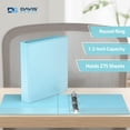 thumbnail image 2 of Davis Group Economy 3-Ring View Binders, 1.5" Round Rings, 350 Capacity, Aqua, Pack of 6, 2 of 4