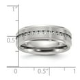 thumbnail image 2 of Titanium Polished With Brushed Center and Cubic Zirconia 7mm Band Size 8 Ring for Women and Men, 2 of 2