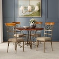 thumbnail image 3 of Linon Hamilton 5 Piece Cherry Wood and Steel Dining Set in Matte Pewter & Bronze, 3 of 6