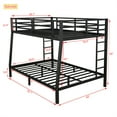 thumbnail image 3 of Full XL over Queen Bunk Bed, Heavy Duty Metal Bunk Bed Frame with 2 Side Ladders and Full-length Guardrails, for Teens Adults Bedroom, Space-Saving Design, No Box Spring Needed, 3 of 7