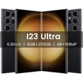 I23 Ultra Unlocked Cell Phone,Long Battery Life 6.82" HD Screen Unlocked Phones,Android13 6+256GB Smartphone with 128G Memory Card,Fingerprint Lock/Face ID/GPS (Black)