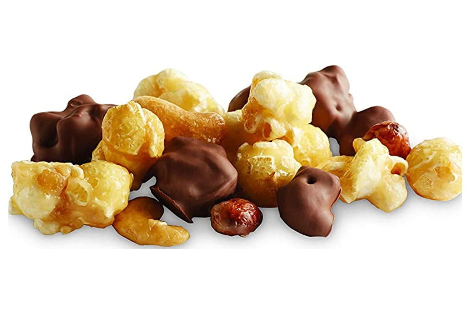 Harry & David Moose Munch Gourmet Popcorn 1lb 8 Oz Assortment Cube, Milk Chocolate, Dark Chocolate, and Caramel