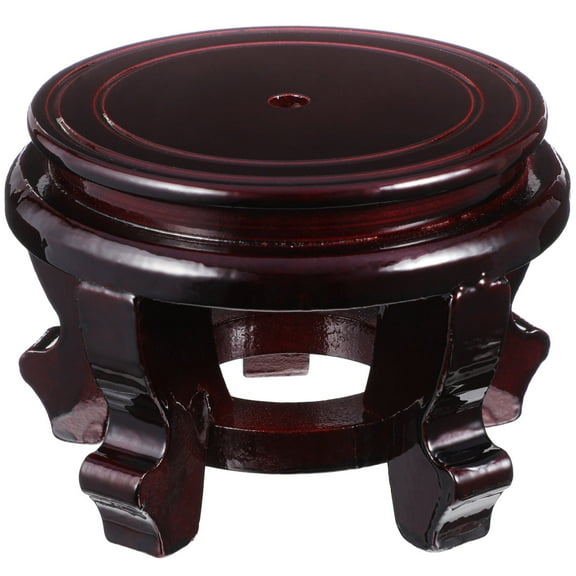 LEORX Wood Plant Stand Indoor Dark Red Sturdy Display Base for Flower Pots