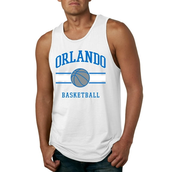 Wild Bobby City of Orlando Basketball Fantasy Fan Sports Mens Tank Top, White, Large