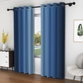 thumbnail image 4 of LFEEY Navy Blue and Greyish White Ombre Curtains, Room Light Blocking Curtains , 52x84inch, 2 Panel, 4 of 6