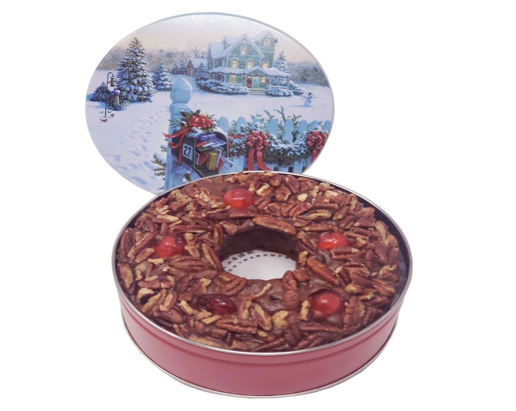 Jane Parker Fruitcake Chocolate Fruit Cake 2 Pound 32 Ounce Ring In A Collectible Holiday Tin Walmart Com