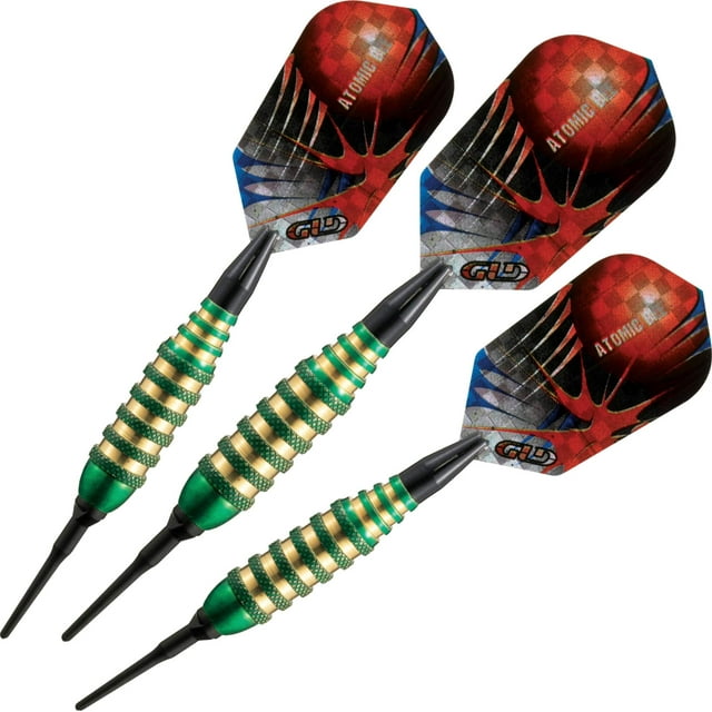 Juego de 3 dardos Soft Tip Viper Atomic Bee, 16 g, color verde con puntas 2BA