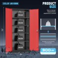 thumbnail image 3 of Metal Storage Cabinet with Lock, Tall Garage Storage Cabinet with Doors and Adjustable Shelves, Steel Locking Cabinets for Office, Home, Garage,, School, 3 of 16