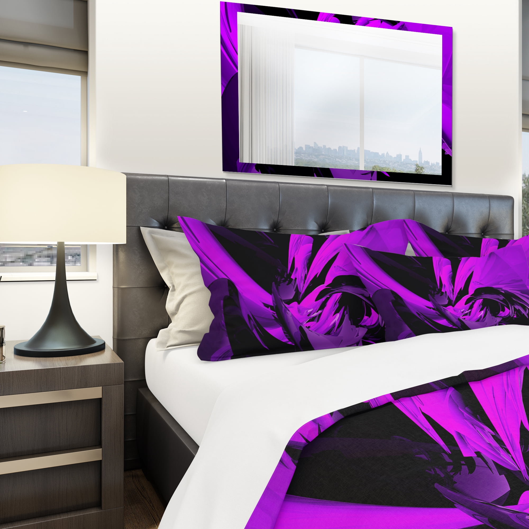 Designart 'Purple and Grey Mixer' Modern & Contemporary Duvet Cover Set