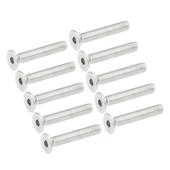 Unique Bargains M5x30mm Flat Head Machine Screws Inner Hex Screw 304 Stainless Steel Fasteners Bolts 10 Pcs