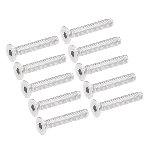 Tornillos de cabeza plana M5x30mm, tornillo hexagonal interno, sujetadores de acero inoxidable 304, 10 piezas