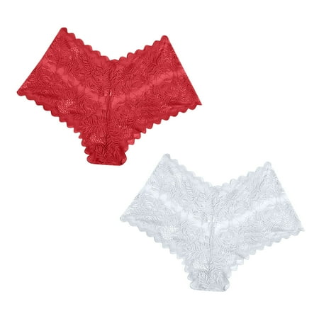 Scyoekwg Womens Underwear Stretchy High Waisted Underwear Solid Color Lace Comfort Hipster Panties Ladies Underpants Briefs Pack of 2(White S)